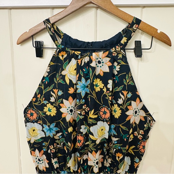 Women’s Ann Taylor Factory Black Floral Halter Neck Midi Dress, Size L, NWT - Picture 4 of 12